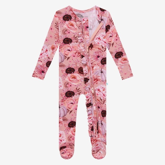 Posh Peanut Other - Posh Peanut Viscose Bamboo Ruffled Zipper Footie 18-24M